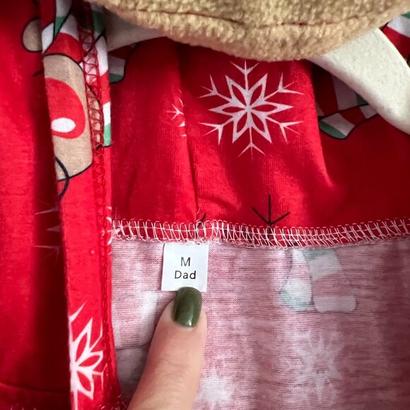 Matching Family Pajamas Reindeer Antler Zipper Onesie RED SZ M / DAD - Picture 9 of 12